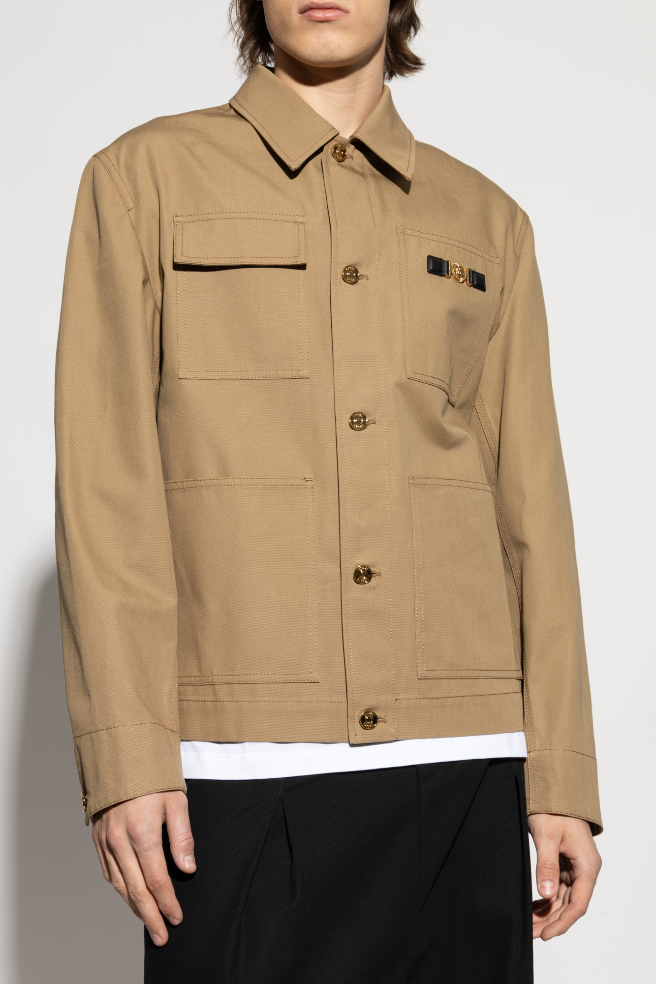 Beige Jacket with applique Versace - Vitkac AS